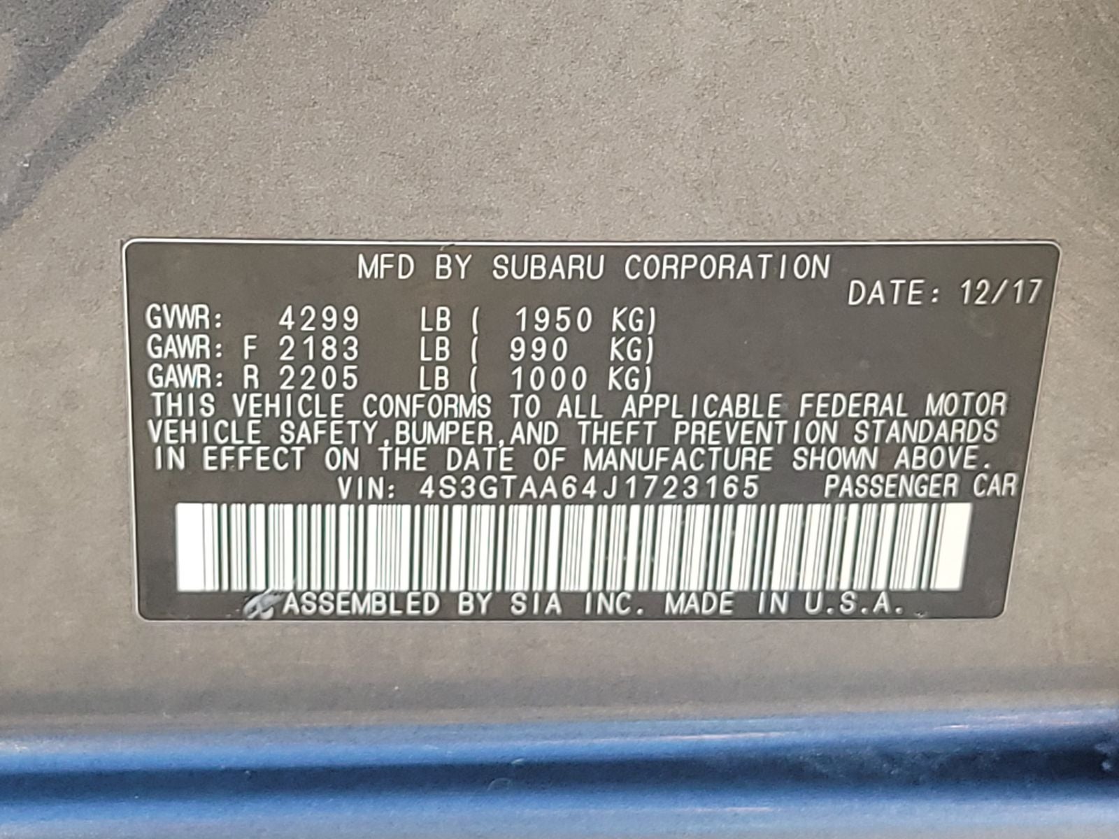 2018 Subaru Impreza 2.0i