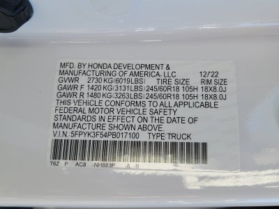 2023 Honda Ridgeline RTL