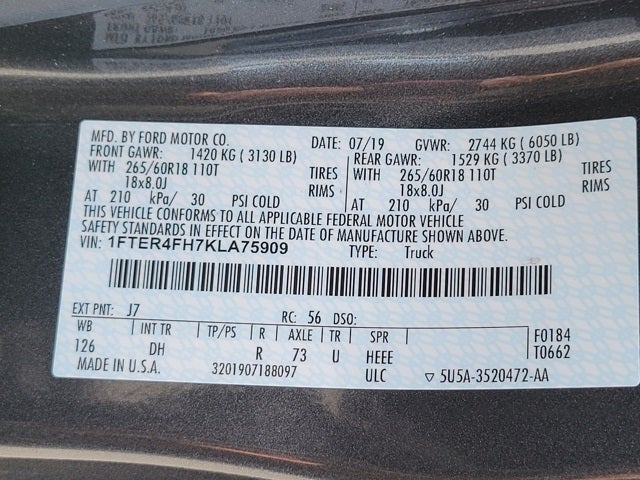 2019 Ford Ranger Lariat