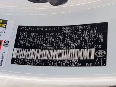 2016 Toyota Corolla LE