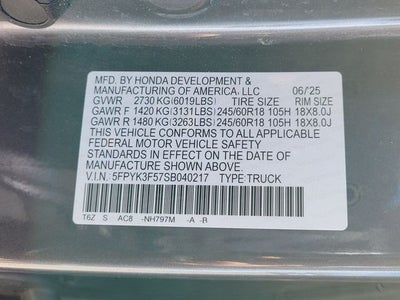2025 Honda Ridgeline RTL