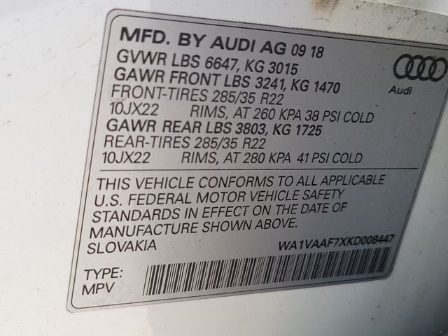 2019 Audi Q7 55 Prestige quattro